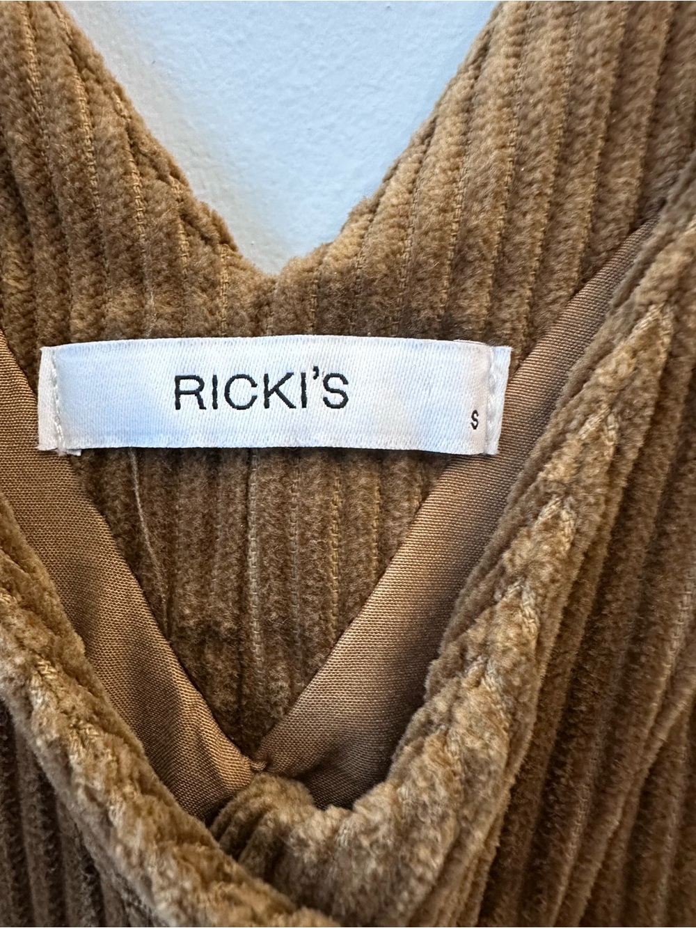 Ricki's Brown/Tobacco Corduroy Button-Front Pinafore Dress S - Picture 3 of 8